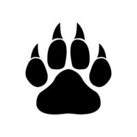A black and white paw print on a white background vector