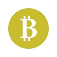 Bitcoin logo on a yellow circle vector