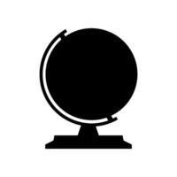 A black and white globe icon on a white background vector
