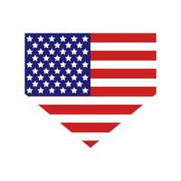 The american flag in a heart shape vector