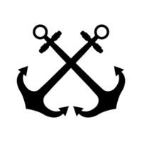 Two crossed anchors on a white background vector
