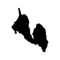 A silhouette of a black and white map of the island of hawaii vector