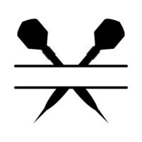 Two darts and a dartboard icon on a white background vector