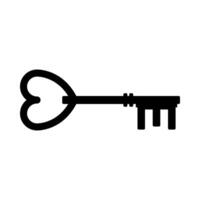 Key icon in black and white on white background vector