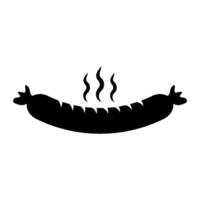 A black and white sausage icon on a white background vector