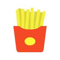 French fries icon in a red box vector