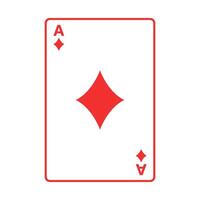 A red playing card with a diamond on it vector