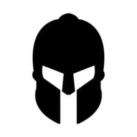 Spartan helmet icon, black silhouette on white background vector