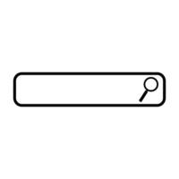 A black and white line drawing of a magnifying glass vector