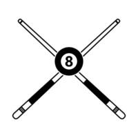 Billiard cue and ball icon vector