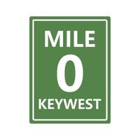 Mile 0 key west sign vector
