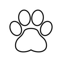 A black and white paw print on a white background vector