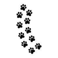 A black and white drawing of paw prints vector