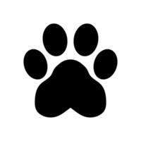 A black and white paw print on a white background vector