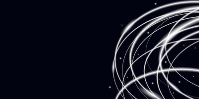 White neon high speed waves on dark background. Futuristic dynamic illustration eps10 vector