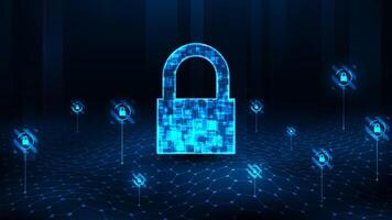 Futuristic data security connection concept. Wave line hexagon pattern abstract digital technology background. vector