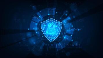 Cyber security concept digital hud sci-fi technology adstract blue light background. vector