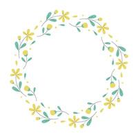 Set of spring wreath. Floral round frames. Decorative elements for greeting card, invitation, banner, sale. vector