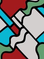seamless geometric pattern with rectangular and wavy shapes in red, green, blue, white vector