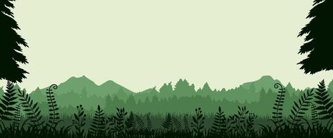 forest background with trees and grass vector