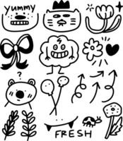 cute doodles elements design for templates. vector