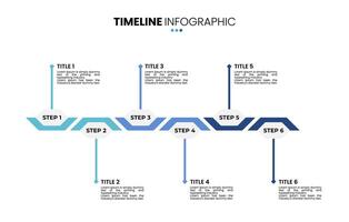 Modern infographic template 6 step option progress vector