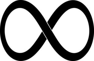 Simple and Bold Infinity Loop Symbol in Black for Endless Possibilities and Timeless Concepts vector