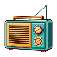 Stylized Old-Fashioned Radio Icon in a Retro Color Palette for Nostalgic Designs vector