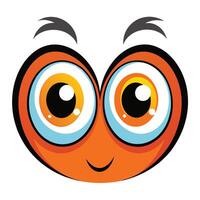 A Pair of Big, Shiny Cartoon Eyes with a Cheerful Expression vector