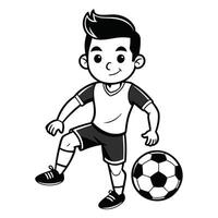 Minimalist Soccer Player Line Art Monochrome Football Athlete Design vector