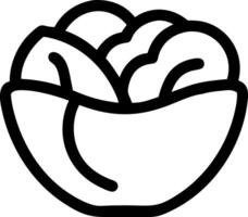 Bowl of Salad Icon Collection vector