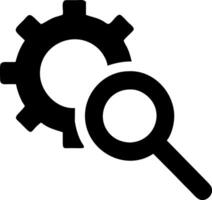 Dynamic Magnifying Glass and Gear Icons for Configuration and Tools vector