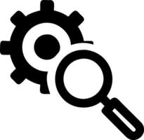 Decorative Magnifier and Gear Icons for Tech and Business Solutions vector