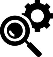 Stylish Magnifying Glass and Cogwheel Icons for System Preferences vector