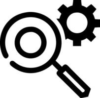 Magnifying Glass and Gear Icon Set for Search and Settings vector