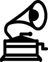 Retro Music Player Icons Featuring a Gramophone vector