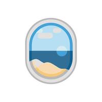 Airplane Window View Icon for Travel vector