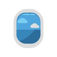 Stylized Airplane Window View Icon vector