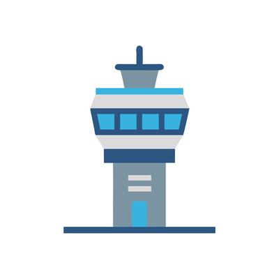 Airport Control Tower Icon Design