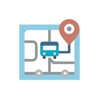 Bus Route Map Icon for Urban Navigation vector