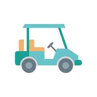 Stylized Golf Cart Icon for Resorts vector