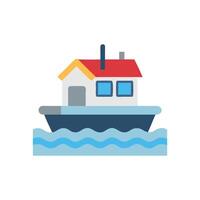 Stylized Houseboat Icon for Water Getaways vector