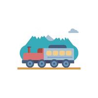 Scenic Mountain Train Icon for Travel and Exploration vector