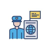 Secure Passport Control Icon for Travel and Security vector