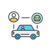 Dynamic Ride Sharing App Graphic for Marketing vector