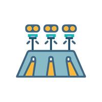 Bright Runway Lights Icon for Aviation vector