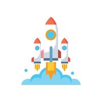 Dynamic Space Rocket Launch Icon for Space Adventure vector