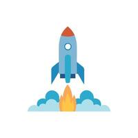 Futuristic Space Rocket Launch Icon for Exploration vector