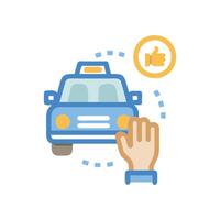 Dynamic Taxi Hailing Icon for Urban Mobility vector