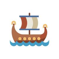 Dynamic Viking Ship Icon for Historical Journeys vector